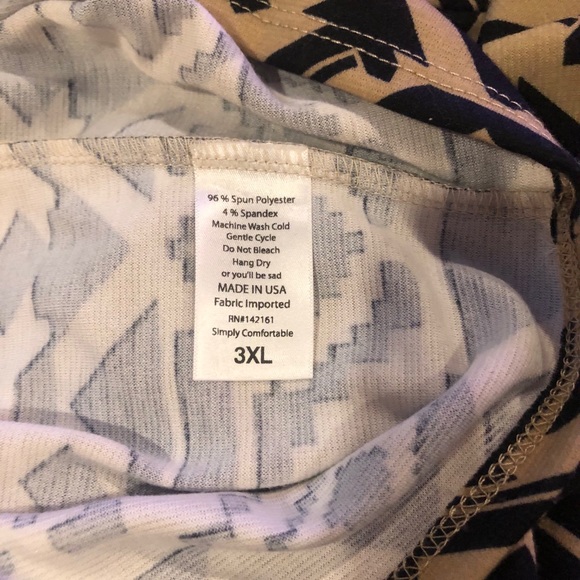 NWT LuLaRoe Cassie plus size skirt - black and tan - Picture 4 of 4